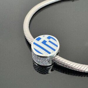 Pandora Greece Flag Exclusive Charm Bead Charm Travel Charm